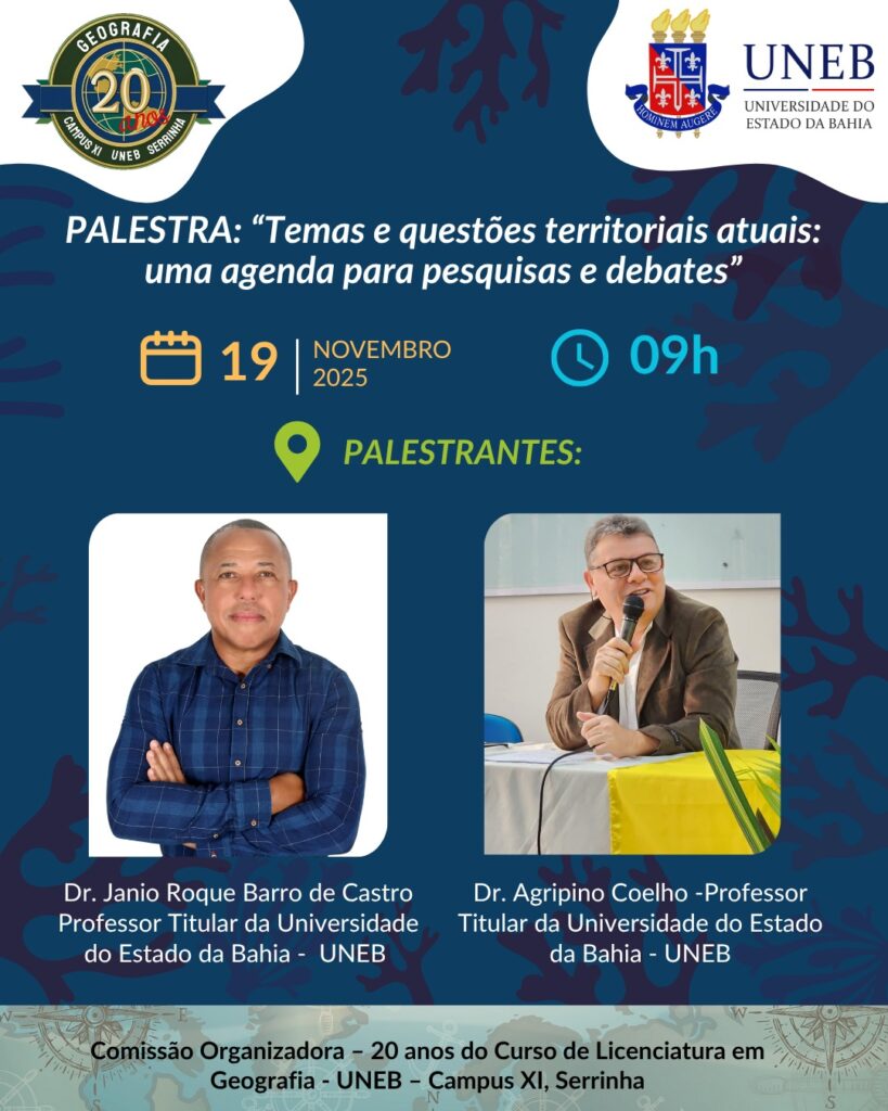 Foto banner palestra UNEB - Campus XI Serrinha